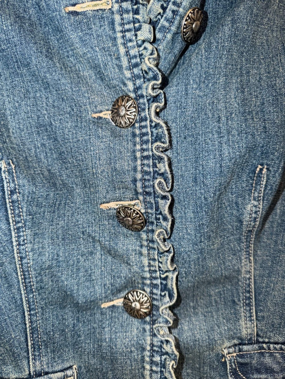 Westport Blue Ruffle-Trim Denim Jacket - Picture 3 of 12